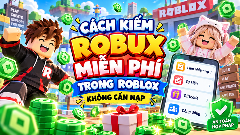 Cách kiếm Robux miễn phí trong Roblox (không cần nạp)